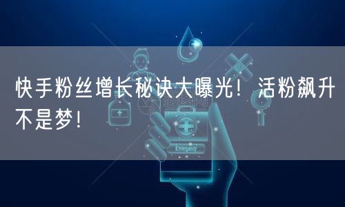快手粉丝增长秘诀大曝光！活粉飙升不是梦！