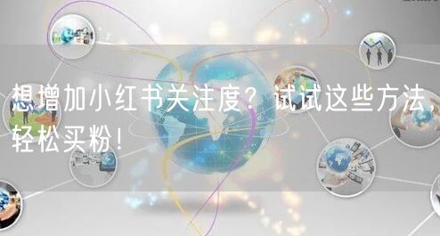 想增加小红书关注度？试试这些方法，轻松买粉！