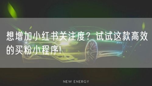 想增加小红书关注度？试试这款高效的买粉小程序!