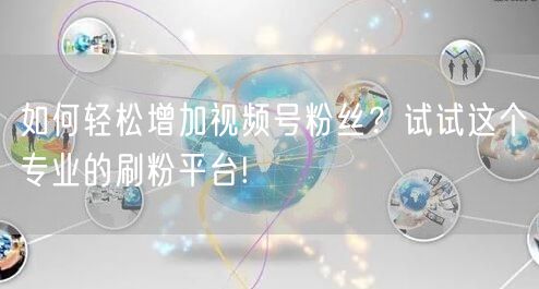 如何轻松增加视频号粉丝？试试这个专业的刷粉平台!