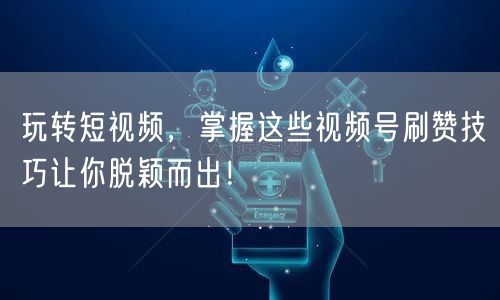 玩转短视频，掌握这些视频号刷赞技巧让你脱颖而出！