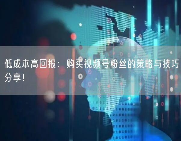 低成本高回报：购买视频号粉丝的策略与技巧分享！