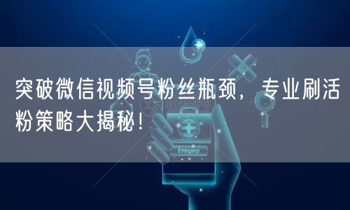 突破微信视频号粉丝瓶颈，专业刷活粉策略大揭秘！
