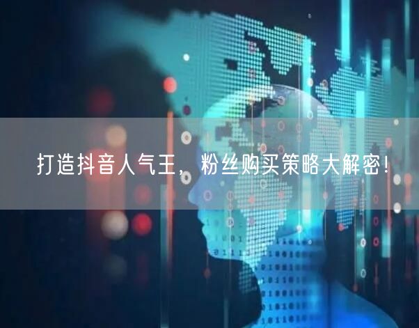 打造抖音人气王，粉丝购买策略大解密！