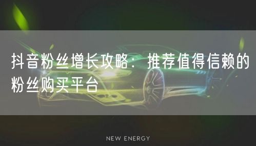 抖音粉丝增长攻略:推荐值得信赖的粉丝购买平台