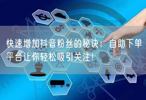 快速增加抖音粉丝的秘诀：自助下单平台让你轻松吸引关注！