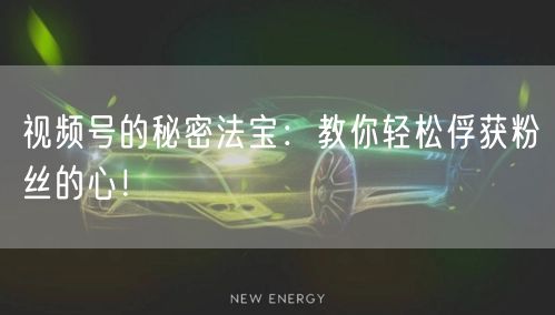 视频号的秘密法宝：教你轻松俘获粉丝的心！