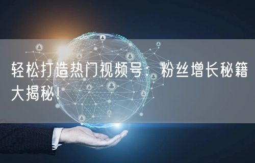 轻松打造热门视频号：粉丝增长秘籍大揭秘！