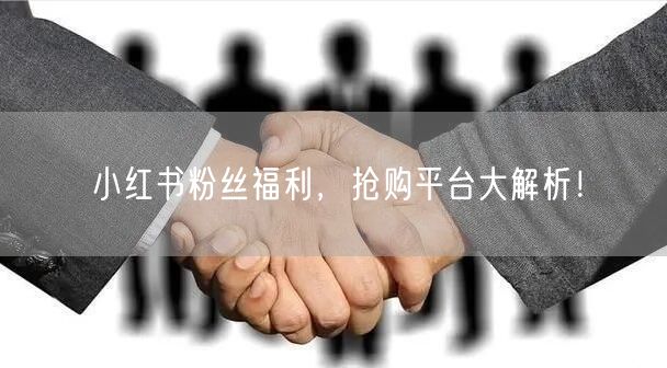 小红书粉丝福利，抢购平台大解析！