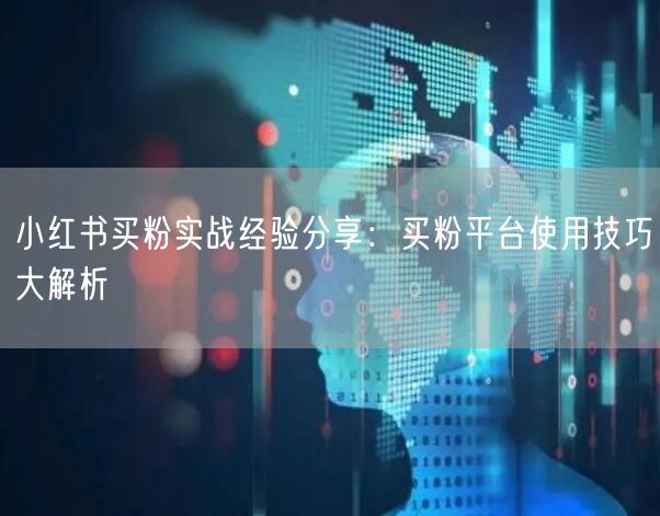 小红书买粉实战经验分享：买粉平台使用技巧大解析