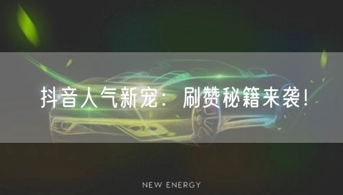 抖音人气新宠：刷赞秘籍来袭！