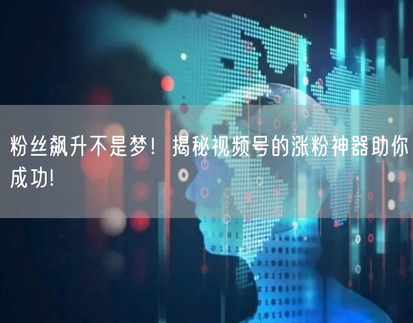 粉丝飙升不是梦！揭秘视频号的涨粉神器助你成功!