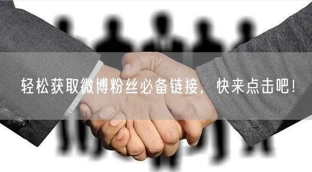 轻松获取微博粉丝必备链接，快来点击吧！