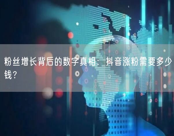 粉丝增长背后的数字真相：抖音涨粉需要多少钱？