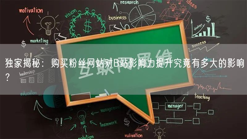独家揭秘：购买粉丝网站对B站影响力提升究竟有多大的影响？