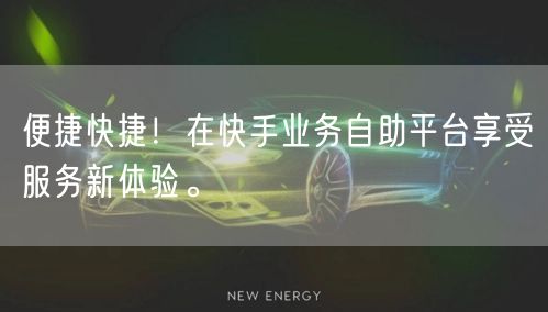 便捷快捷！在快手业务自助平台享受服务新体验。