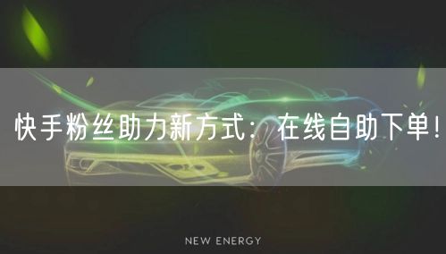 快手粉丝助力新方式：在线自助下单！