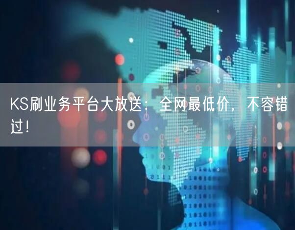 KS刷业务平台大放送：全网最低价，不容错过！