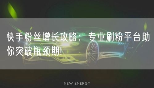 快手粉丝增长攻略：专业刷粉平台助你突破瓶颈期!