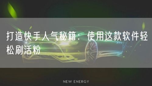 打造快手人气秘籍：使用这款软件轻松刷活粉