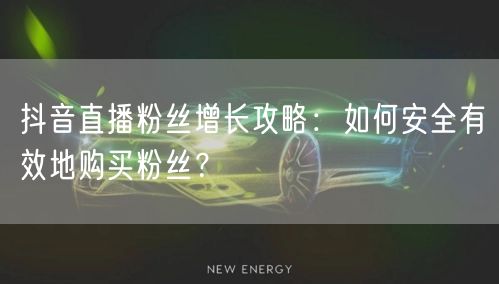 抖音直播粉丝增长攻略：如何安全有效地购买粉丝？
