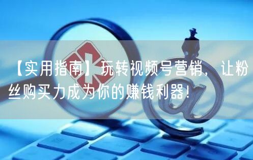 【实用指南】玩转视频号营销，让粉丝购买力成为你的赚钱利器！