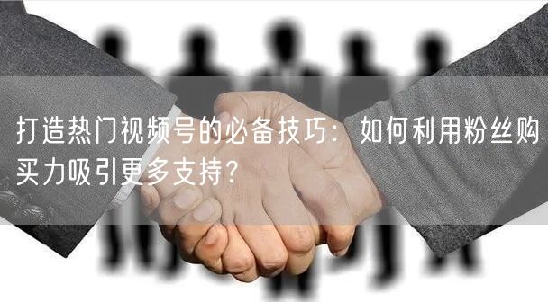 打造热门视频号的必备技巧：如何利用粉丝购