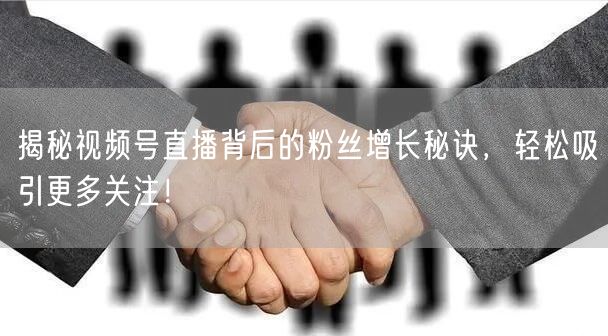 揭秘视频号直播背后的粉丝增长秘诀，轻松吸引更多关注！