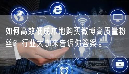 如何高效低成本地购买微博高质量粉丝？行业大咖来告诉你答案。