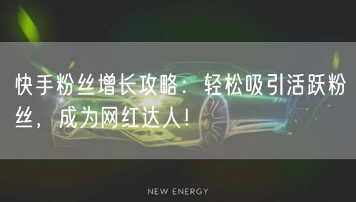 快手粉丝增长攻略：轻松吸引活跃粉丝，成为网红达人！