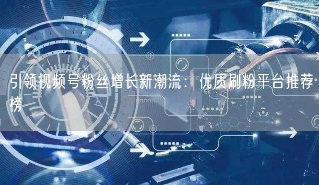 引领视频号粉丝增长新潮流：优质刷粉平台推荐榜
