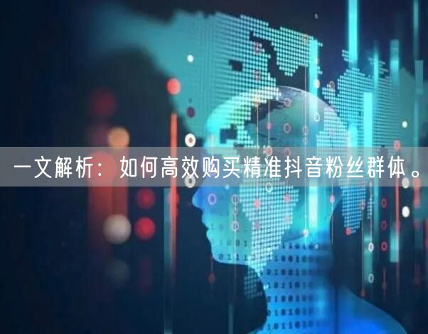 一文解析：如何高效购买精准抖音粉丝群体。