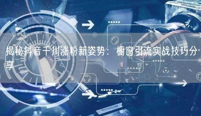 揭秘抖音千川涨粉新姿势：橱窗引流实战技巧分享