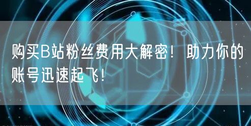 购买B站粉丝费用大解密！助力你的账号迅速起飞！