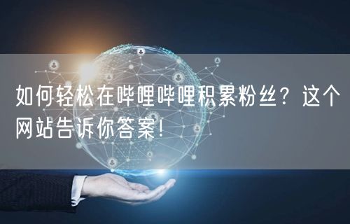 如何轻松在哔哩哔哩积累粉丝？这个网站告诉你答案！