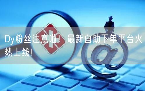 Dy粉丝注意啦！最新自助下单平台火热上线！