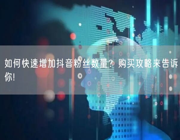 如何快速增加抖音粉丝数量？购买攻略来告诉你!