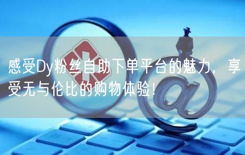 感受Dy粉丝自助下单平台的魅力，享受无与伦比的购物体验！