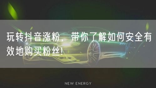 玩转抖音涨粉，带你了解如何安全有效地购买