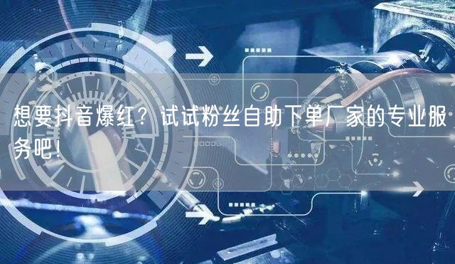 想要抖音爆红？试试粉丝自助下单厂家的专业服务吧！