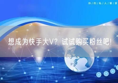 想成为快手大V？试试购买粉丝吧!