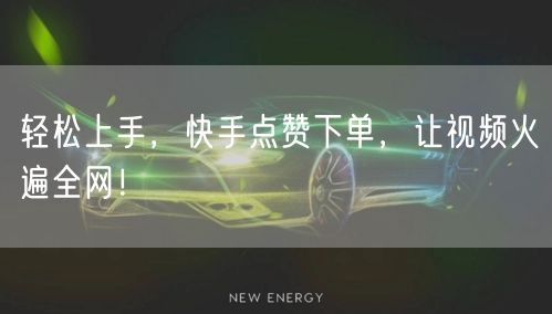 轻松上手，快手点赞下单，让视频火遍全网！